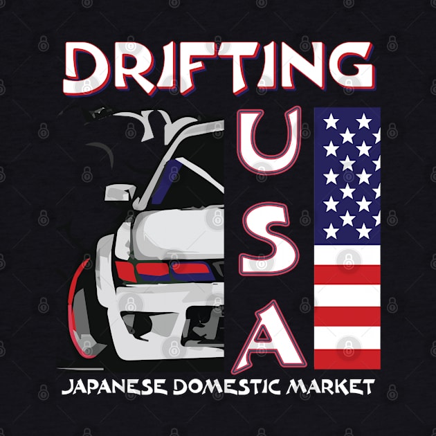 JDM Drifting USA Drift Car Graphic Japanese by Surfer Dave Designs